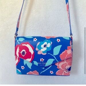 Kate Spade EUC Floral Print Saffiano Leather Crossbody